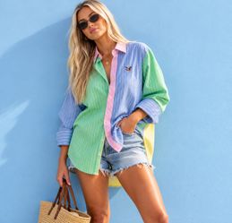 American Living NWT Deadstock American Living 100% cotton Shirt M 12-14 Preppy Y2K M 12-14