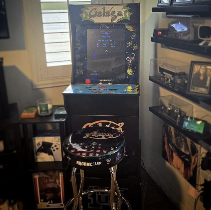 Arcade1Up Galaga Arcade Machine 4ft w/ riser and stool