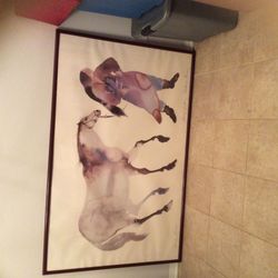 MEETUP 91326. SHE WALKS WITH HORSE PRINT 57” x 36” BY CAROL GRIGG COMES FRAMED. RESELLING ONLINE FOR $390