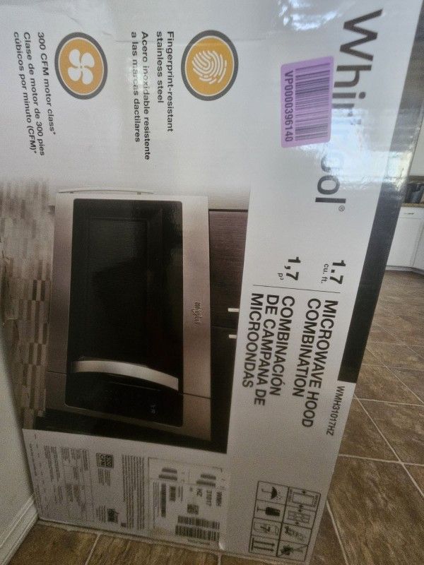 Whirlpool Microwave Range Hood Combo Brand New