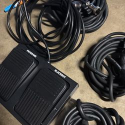 Foot Pedals … Program And Blackout With Misc Power Cords For Microphones.