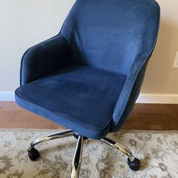 Blue Velvet Office Chair