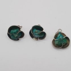 Vintage Sterling Turquoise Pendant and Screwback Earrings