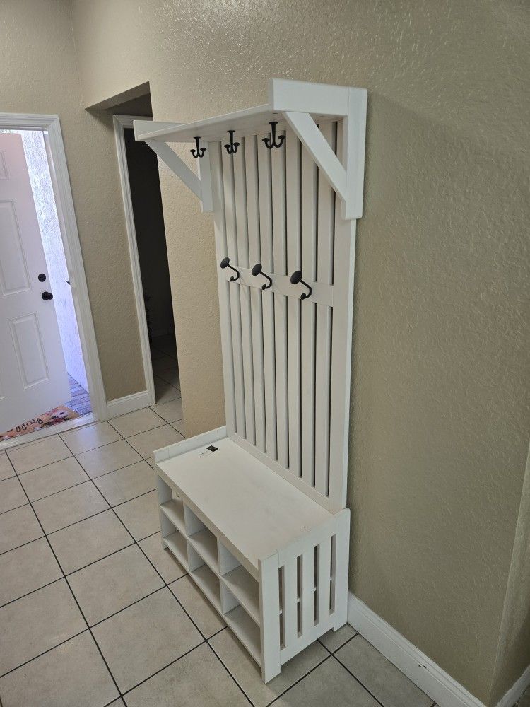 Shoe Storage With Coat Rack