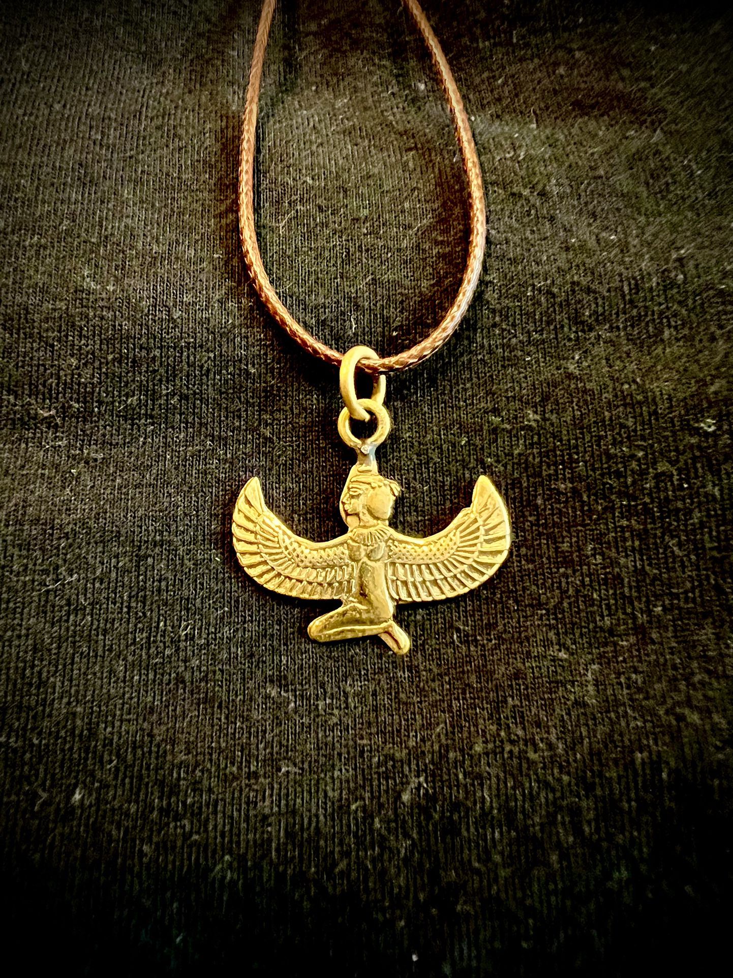 Goddess Isis Brass Pendant