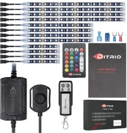DITRIO M12R UNDERGLOW MULTICOLOR 12pc LED STRIP LIGHT KIT FOR MOTORCYCLE/ATV/UTV