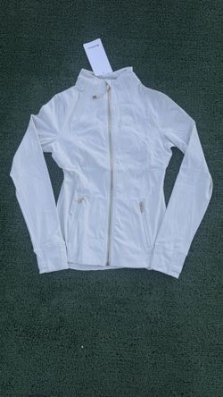 Ivory Lululemon Define Jacked Gold Zipper