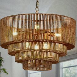 20” Rattan Chandelier