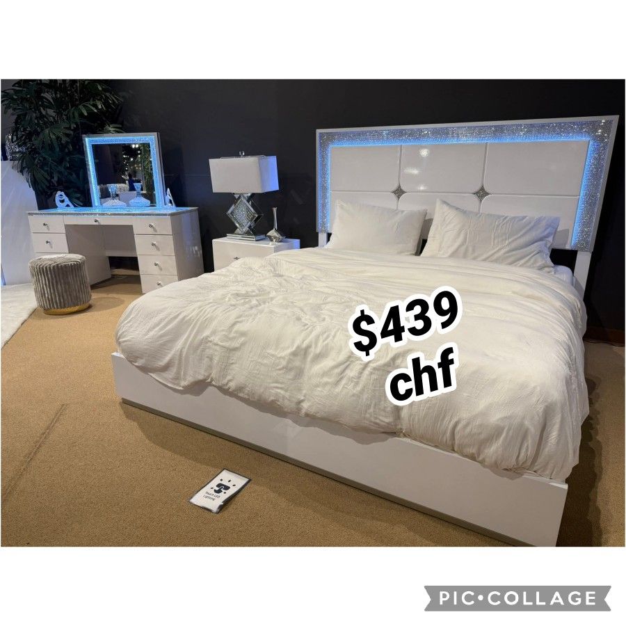 White LED Full Size Bed Frame // Christmas Sale