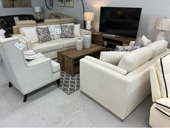 Cecily Cream Sofa & Loveseat Set – $1,399.99 + tax