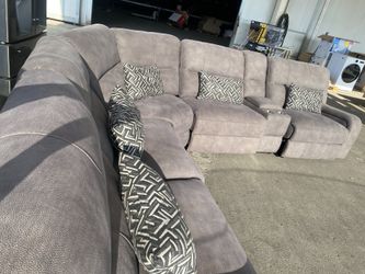 Gray Suede Sectional $900 