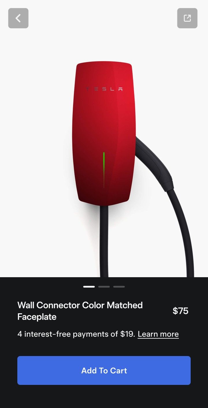 Tesla Wall Connector Color Matched Glass Faceplate - Red