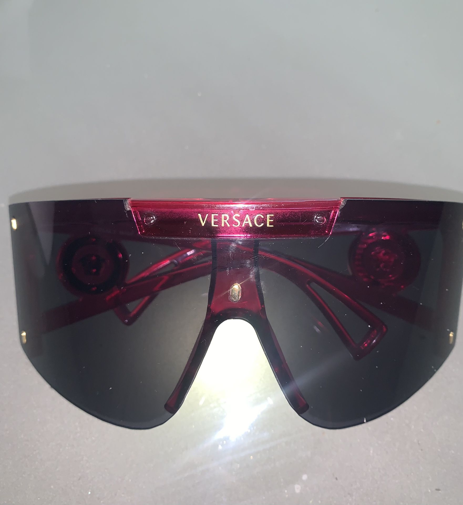 Pink Versace Shield Sunglasses 