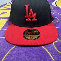 Red/Black LA Fitted Hat (Can Negotiate)