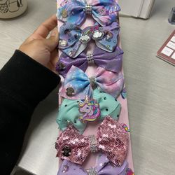 Jojo Siwa - Bow Gift Set - Hair Bows - Hairclip - 7 Pcs assorted hair bows set