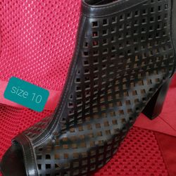 New Ladies Open Toe Boot Heels 
