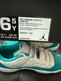 Jordan 6.5Y/8 Women  Retro 11 Low “Aqua Safari”