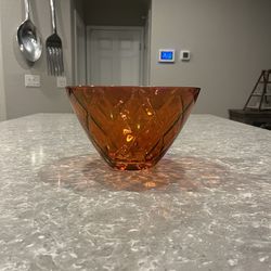 Orange Blown Glass Bowl
