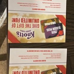 Knotts Vouchers 1 Voucher = 2 People 