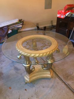 Glass Top Table with Pedestal