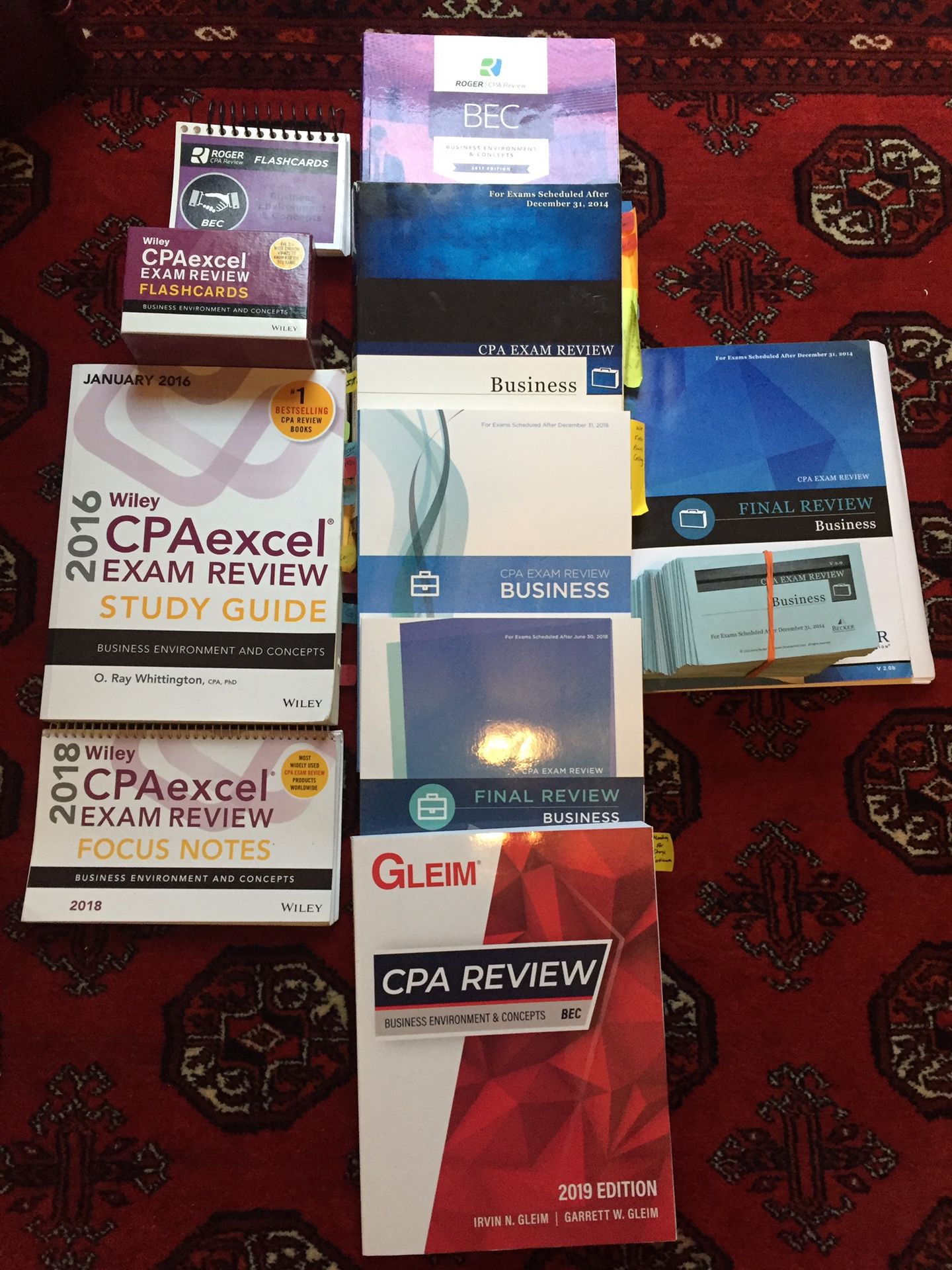 CPA Exam Bundle Becker CPA Excel Gliem Roger CPA books Flashcards 