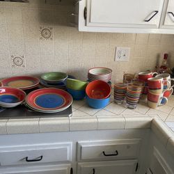 Large Set Of Dishes And Glasses