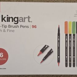 Pro~Kingart Twin-Tip Brush Pens/ Brush & Fine Tip