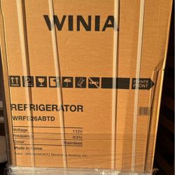 Brand new in box Winia WRFS26ABTD French Door Non-Dispenser Refrigerator, 26.1 Cu.Ft, Stainless Steel  $699