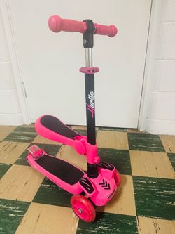 3-Wheel Kids Scooter with Seat & Flashing LED Wheels