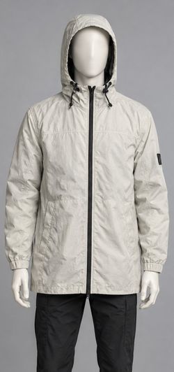 H&M LOGG Men's XL White Hooded Windbreaker Jacket