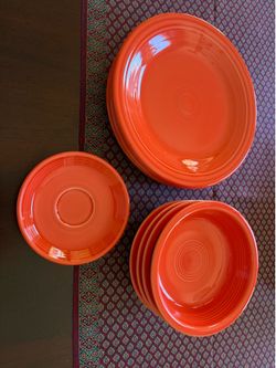 Fiesta HLC USA Poppy Orange Dinnerware Set - Plates, Bowls, and Saucers
