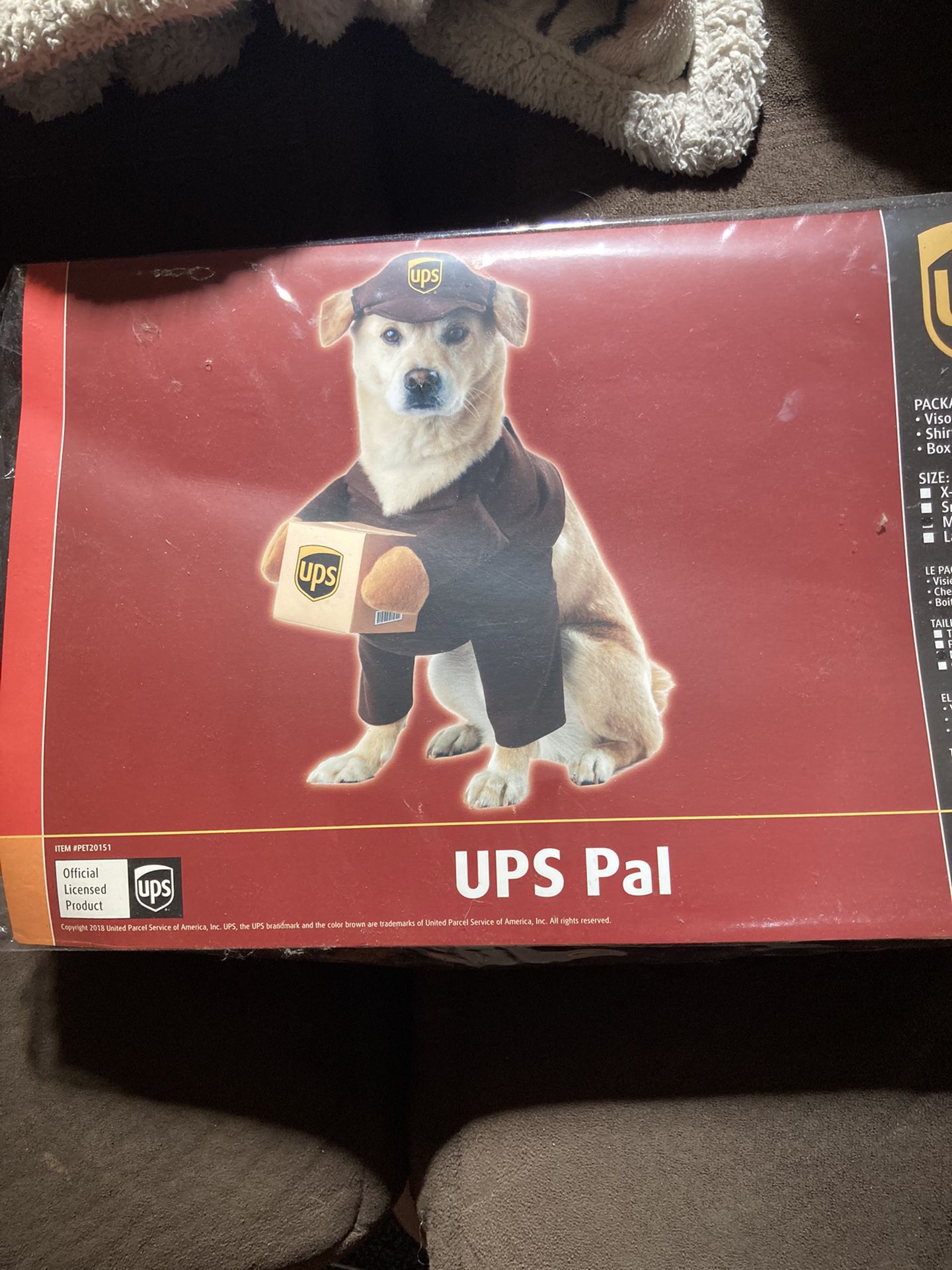Brand new dog UPS costume