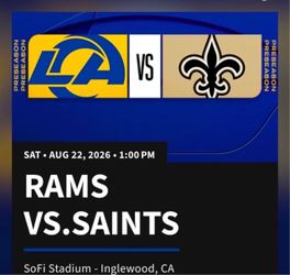 Rams vs Saint’s 8/22/26 Saturday @ 1pm