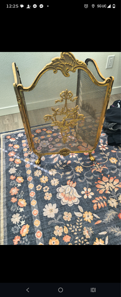 Antique Ornate Louis XVI Style French Provincial Brass Fireplace Screen
$2,030