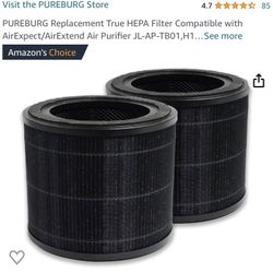 PUREBURG Replacement True HEPA Filter Compatible with AirExpect/AirExtend Air Purifier JL-AP-TB01,H13 4-Stage Filtration High-efficiency Activated car