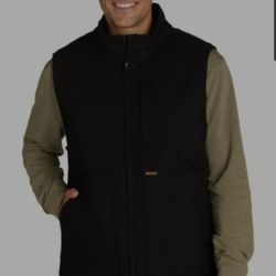 BRAHMA Canvas Work Vest With Quilted Interior Black Zip-up Size S(34-36) *NEW WITH TAGS*
