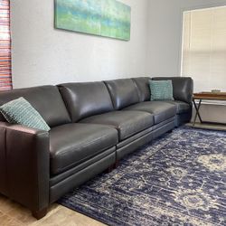 Grey Leather Sectional Couch (3 pieces) - $400 (Dallas -White Rock Lake area)