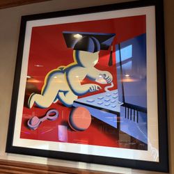 Kostabi – The Early Bird Gets the Worm – Signed & Numbered Limited Edition (1993) – 43” Square