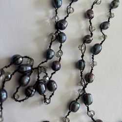 Cultured Pearl W/ Rock Crystals 76”