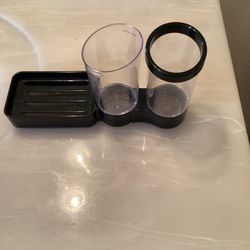 Toothbrush andToothpaste  Holder Plus Hand Soap Holder.