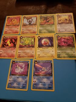 Pokemon 1st edition non holo team rocket dark cards, dark vaporeon, dark muk, dark flareon, dark machoke
