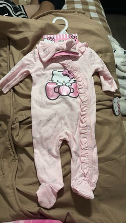 Hello Kitty Baby Footed Sleeper with Headband