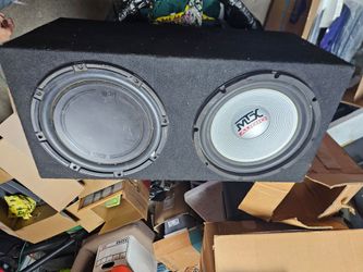 2 12" Subwoofers in a Great Solid and Heavy Box! Ready to slap in your trunk Polk Audio and MTX 12" subs!