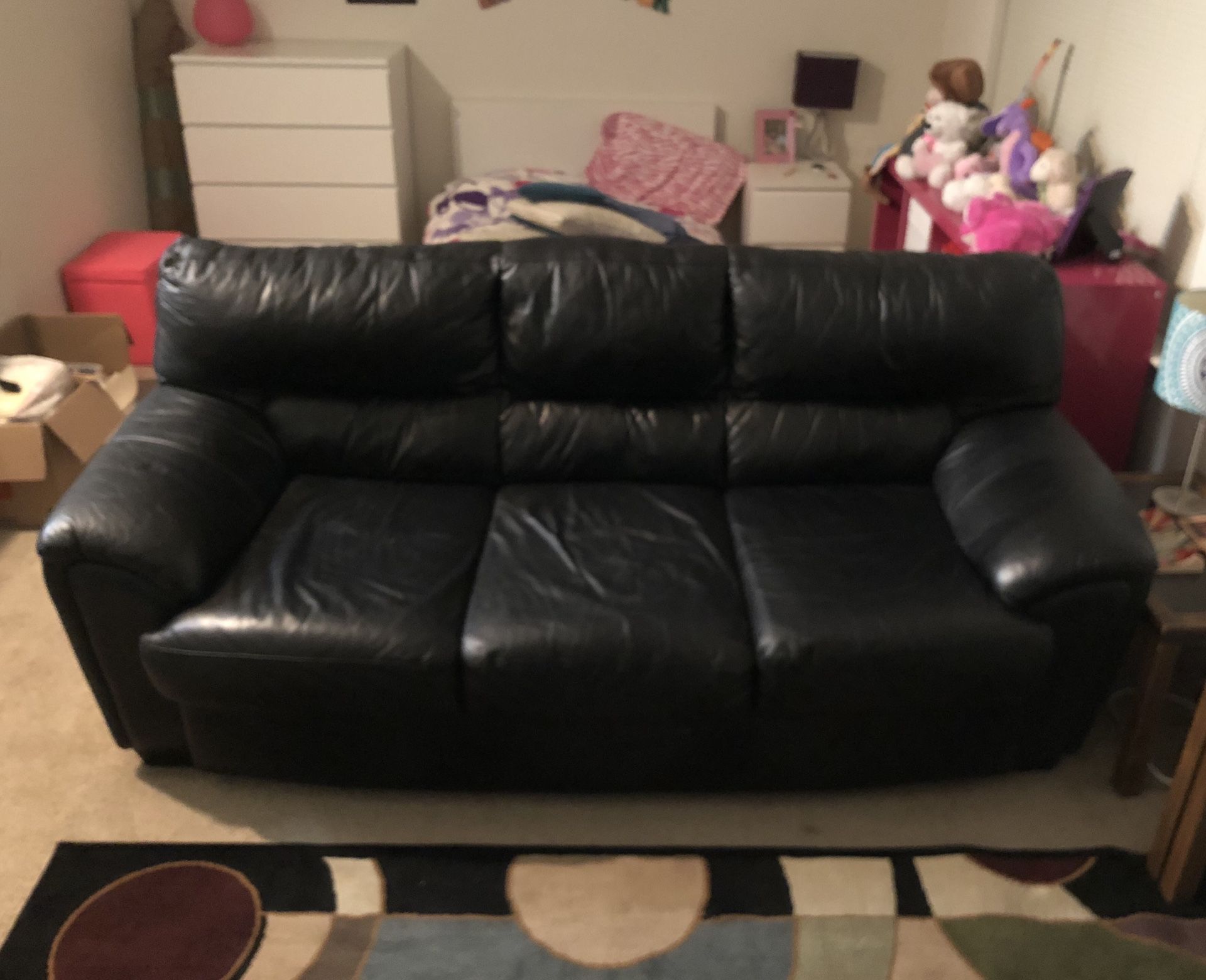Couch, black leather
