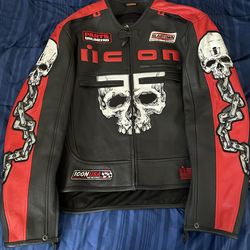 Mens Icon leather motorcycle jacket
