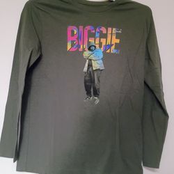 Olive Green Long Sleeve Biggie Shirt, (Size 14/16) XL