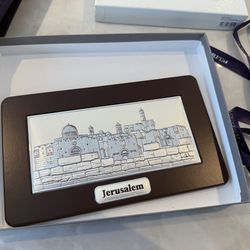 Hazorfim old Jerusalem plaque in frame