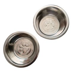 Neater Pets Stainless Steel Pet Bowl - Embossed Paw Print, 16cm