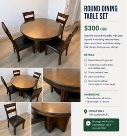 Round table 4 chair