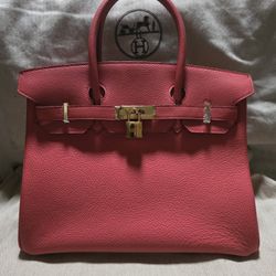 Hermès
Rose Azalee and Raisin Epsom Birkin 30 HSS Brushed Gold Hardware, 2017